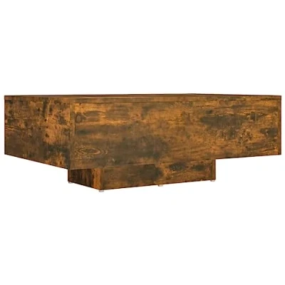 Afbeelding van vidaXL Salontafel 85x55x31 cm bewerkt hout gerookt eikenkleurig, bijzettafel, bijzet tafel, woonkamer salon koffietafel