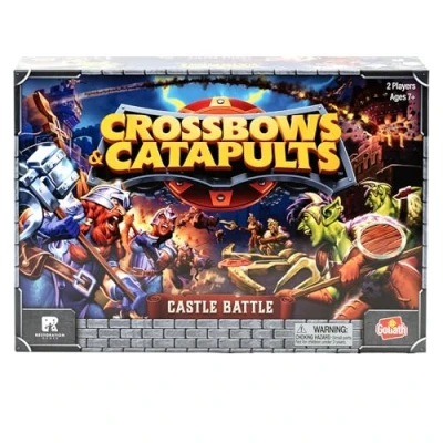 Afbeelding van Goliath Crossbows &amp; Catapults, Strategisch Bordspel voor Kinderen vanaf 7 Jaar, Katapult vs Kasteelstrijd, Spel 2 Spelers, Gemiddelde duur van 20 tot 30 Minuten