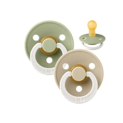 Afbeelding van BIBS Fopspeen Round Glow Sage/Vanilla 18mnd+ 2st