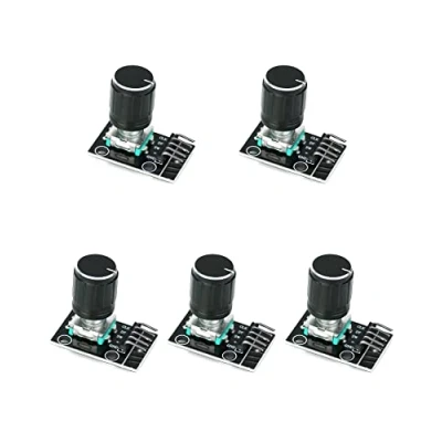Afbeelding van QWORK 5 stuks KY 040 roterende encodermodule, 360 graden encoder met drukknop, voor Arduino