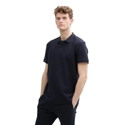 Afbeelding van TOM Tailor Structured Poloshirt, Heren, Maat: Large, Sky captain blue