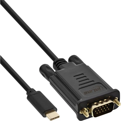 Afbeelding van Kabel inLine USB C VGA 3.1 M/M 2 meter zwart
