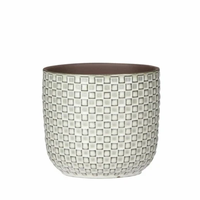 Afbeelding van Mica Decorations Plantenpot bloempot Keramiek wit D12 x H11 cm