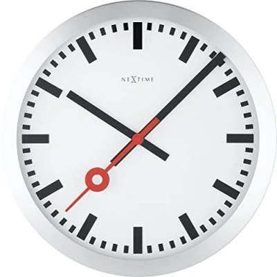 Afbeelding van Nextime wandklok Station 35 cm wit Numbers