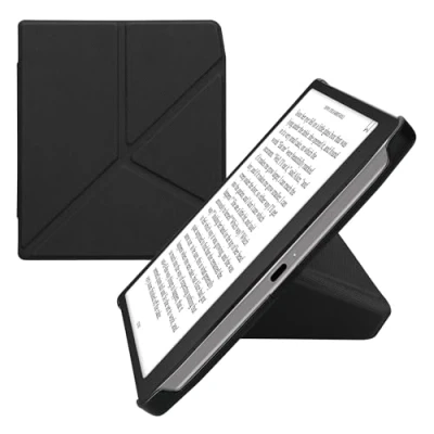 Afbeelding van kwmobile e reader hoesje compatibel Met Pocketbook Era/Era Color hoes standaard Ereader cover van kunstleer In zwart