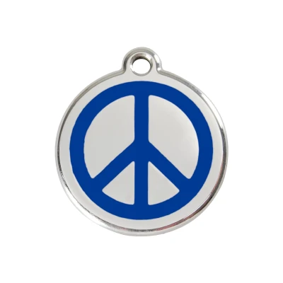 Afbeelding van Peace Navy roestvrijstalen hondenpenning medium/gemiddeld dia. 3 cm RedDingo