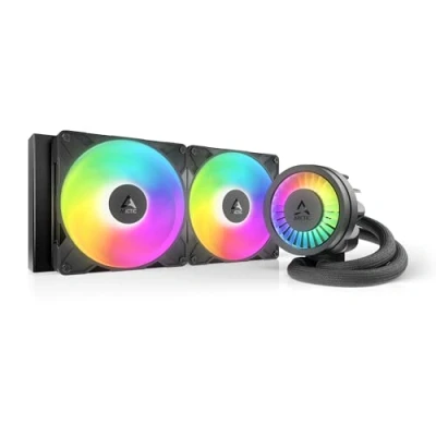 Afbeelding van ARCTIC Liquid Freezer III Pro 280 A RGB Waterkoeling PC, CPU AIO Waterkoeler, 2x140 mm, 38 mm Radiator, PWM Pomp, VRM Ventilator, AMD AM5/AM4, Intel LGA1851/1700 Contactframe Zwart