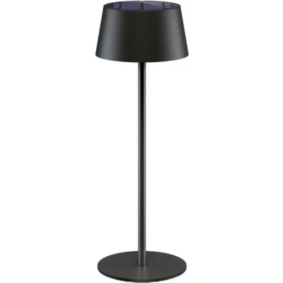 Afbeelding van Draadloze LED tafellamp met solar, touchbediening, warm wit licht, traploos dimbaar, zwart
