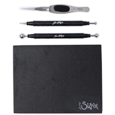 Afbeelding van Sizzix Tim Holtz Shaping Kit 665304 Scrapbooking en Kaarten Papier Sculpting Set (zwart)