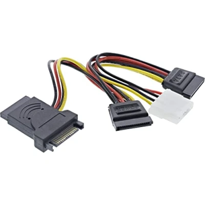 Afbeelding van SATA (m) 3x (v) en 1x Molex splitter 0,15 meter