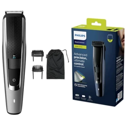 Afbeelding van Philips BEARDTRIMMER Series 5000 BT5502/13 baardhaarverwijderaar, zwart, 0,4 mm, 2 cm, 0,2 lange baard, knoppen, draaibaar, zwart