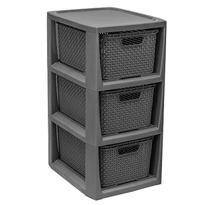 Afbeelding van BranQ Ladesysteem / Kast met 3 manden Antraciet van zeer hoge kwaliteit B: 24 x H: 48,5 L: 29 cm