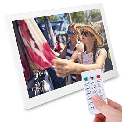 Afbeelding van 15.4 inch dunne digitale fotolijst, 1280 * 800 HD MPEG ondersteuning, MP4, AVI, RMVB, 1080P HD, multifunctionele huwelijksgeschenk (EU wit)