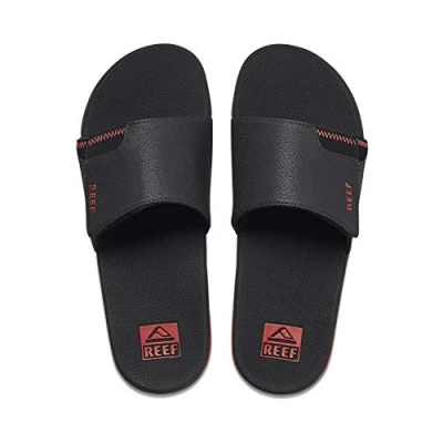 Afbeelding van Reef Fanning Slide sandaal voor heren, Zwart/Rood, 37.5 EU