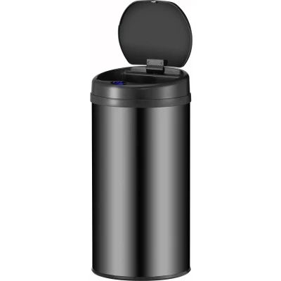 Afbeelding van Automatische Prullenbak / Afvalemmer Sensorprullenbak 40 Liter Zwart Rond