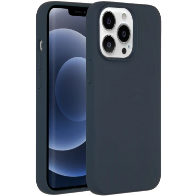 Afbeelding van Apple iPhone 13 Pro Hoesje Siliconen en TPU (zacht) Accezz Softcase/Backcover Donkerblauw Telefoonhoesje
