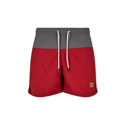 Afbeelding van Urban Classics Block Zwemshorts, Heren, Maat: Medium, Brickred/darkshadow