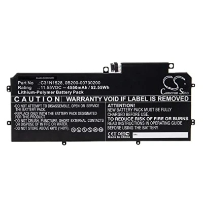 Afbeelding van vhbw Accu vervanging voor Asus 0B200 00730200, C31N1528 notebook (4550mAh, 11.55V, Li Polymeer)
