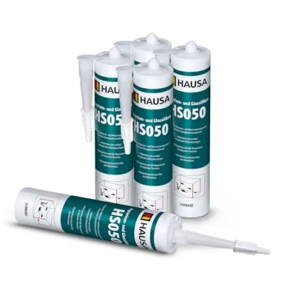Afbeelding van HAUSA Aquarium siliconen glassiliconen HS050 zwart 5 x 310 ml lijm &amp; afdichtmiddel voor aquaria terraria glasconstructies snelle uitharding, zoet zeewaterbestendig, veilig vissen