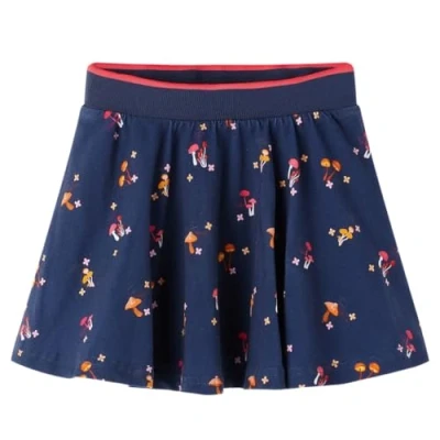 Afbeelding van Kinderrokje met paddenstoelenprint 92 marineblauw