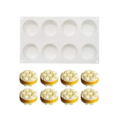 Afbeelding van enduo 3D siliconen bakvormen dessert mousse vorm DIY, 6 gaten crème spiraalbloem