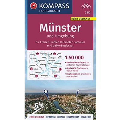 Afbeelding van KOMPASS Fahrradkarte 3212 Münster und Umgebung mit Knotenpunkten 1:50.000: reiß wetterfest