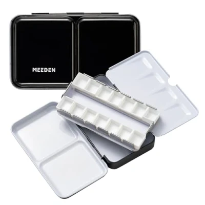 Afbeelding van MEEDEN Lege aquarel Tin Paint Case met 12 stuks halve pannen