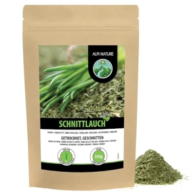 Afbeelding van Gedroogde bieslook (250 g), gesneden, gesneden prei 100% natuurlijk, chives zonder toevoegingen, wilde ui