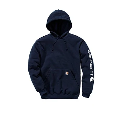 Afbeelding van Carhartt Midweight Signature Sleeve Hoodie Logo (M, donkerblauw), donkerblauw, M