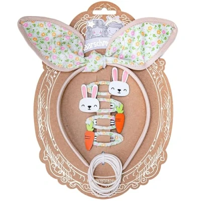 Afbeelding van Papierdrachen Haaraccessoireset voor Pasen, 12 delig, haarband, haarspelden, haarelastiekjes, lang en fijn haar