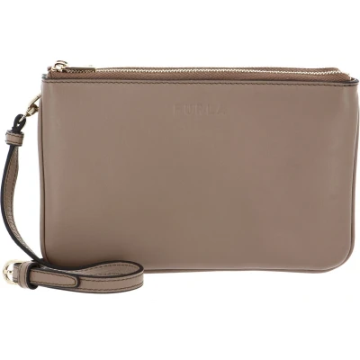 Afbeelding van FURLA Leren Koppeling Schoudertas Miastella Mini Crossbody Greige Bruine