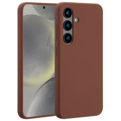 Afbeelding van Samsung Galaxy S24 MagSafe Hoesje Siliconen en TPU (zacht) Accezz Softcase/Backcover Bruin Telefoonhoesje