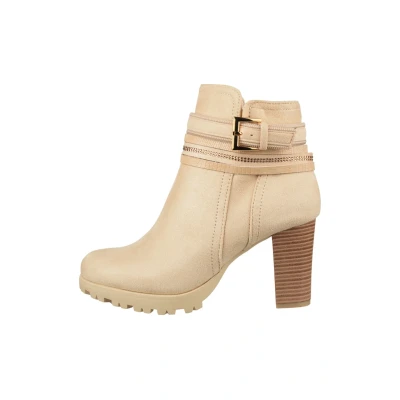 Afbeelding van Elara Chunkyrayan Enkellaarzen voor dames, beige, 37 EU
