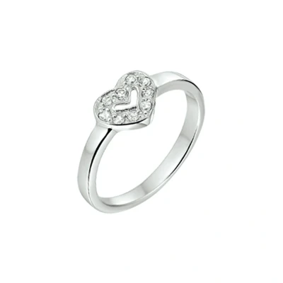 Afbeelding van Zilver Gerhodineerde Ring hart zirkonia 1319158 15.50 mm (49)