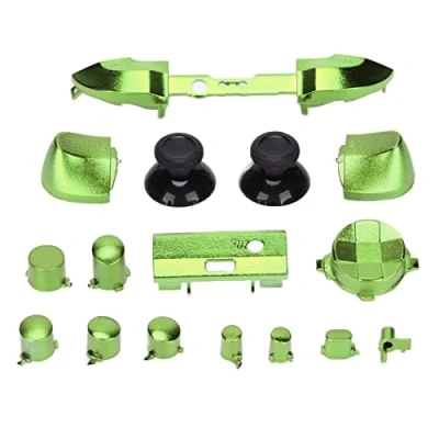 Afbeelding van Volledige Knoppenset voor Xbox Series, DPad bumper Triggerknoppen Thumbsticks RT LT RB LB ABXY knoppen, Vervangende Knopreparatieset serie X &amp; S(Galvaniseren groen)