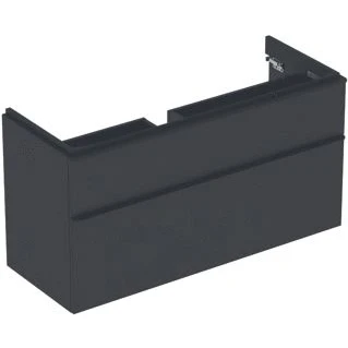 Afbeelding van Geberit Smyle Square wastafelonderbouwkast met 2 laden, lava mat 1184