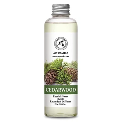 Afbeelding van Navulling geurstokjes cederhout 200ml Intensieve Verse Langdurige en Frisse Geur Verdampingsduur van 20 weken Aromatherapie Diffuser Luchtverfrisser huisparfum geurolie hergebruik geurverspreider Aromatika