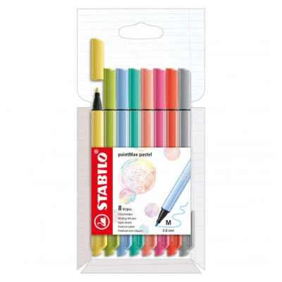 Afbeelding van Viltstift STABILO pointMax 488/8 medium assorti pastel etui à 8 stuks