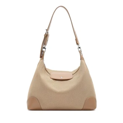Afbeelding van Miss Lulu Lichtgewicht Hobo Tas Multifunctionele Schoudertas met Witte Hardware en Afneembare Schouderriem (Kaki)