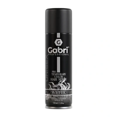 Afbeelding van Gabri Pro Temporary Color Hair Spray White 150ml Ultra Colour
