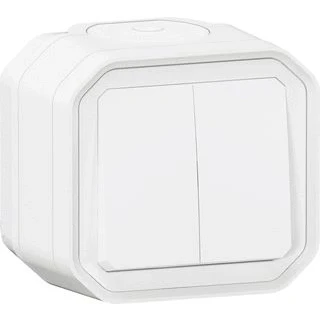 Afbeelding van Legrand plexo dubbele wissel of drukknop combinatie compleet ip55 wit 069755l