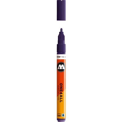 Afbeelding van Molotow ONE4ALL 2mm Acryl Marker Donkerpaars Geschikt voor vele oppervlaktes zoals canvas, hout, steen, keramiek, plastic, glas, papier, leer...