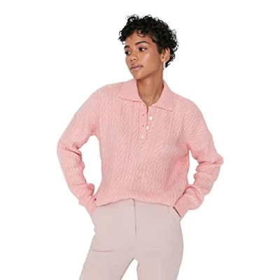 Afbeelding van Trendyol Roze Gebreide Trui Met Eigen Patroon Twoaw22Kz0950
