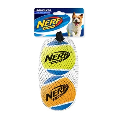 Afbeelding van Nerf Dog Hondenspeelgoed, tennisballen met pieper, 7,5 cm, verpakking van 2 stuks