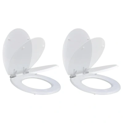 Afbeelding van Toiletbril met soft closedeksel 2 st MDF wit