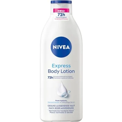 Afbeelding van NIVEA Express Body Lotion, extra snel intrekkende bodylotion, lichaamscrème met puur hyaluron, zeemineralen en diepteregulerum (400 ml)