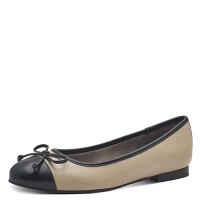 Afbeelding van Marco Tozzi Ballerina&#039;s, Dames, Maat: 38, Taupe Hoogwaardig imitatieleer