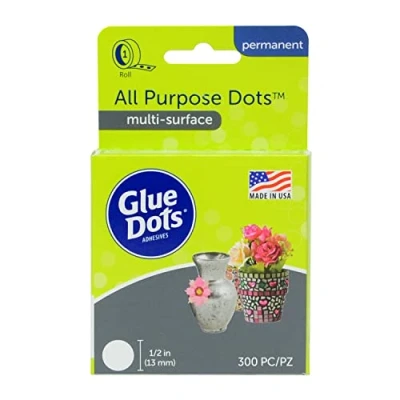 Afbeelding van Glue Dots All Purpose Dubbelzijdige plakpunten, multifunctionele lijm, rol met 300 punten, super sterk, rond, 13 mm, veelzijdig gebruik, doe het zelf knutselen, hout, stenen of kaarten versieren