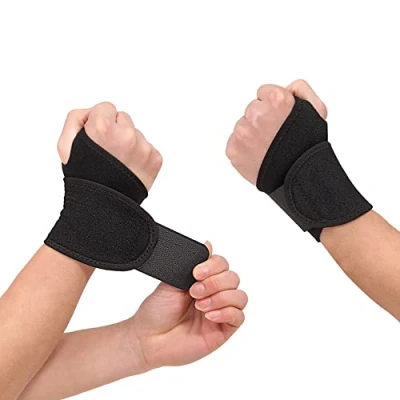 Afbeelding van Polssteun, 1 paar, polsbandjes voor rechter en linkerhand, compressie, ondersteuning, artritis, fitness, ademend, verstelbaar, pijnverlichting carpale tunnel, tendinitis, gewichtheffen, gewrichtspijn
