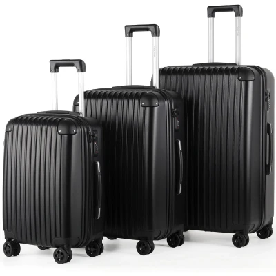 Afbeelding van TAN.TOMI Kofferset 3 Delig 95L Handbagage + 65L +41L Reiskoffer met 4 Wielen Ruimbagage Cijferslot Trolley Koffer Zwart